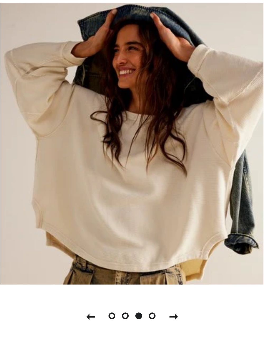 We The Free Cream Crewneck Boxy Sweater - Picture 2 of 8